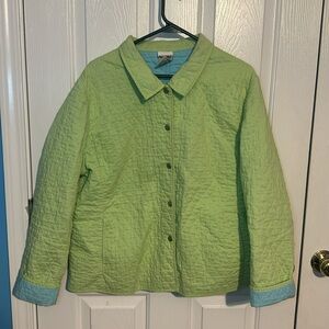 White Stag Light Green Quilted Jacket with Light Blue Lining